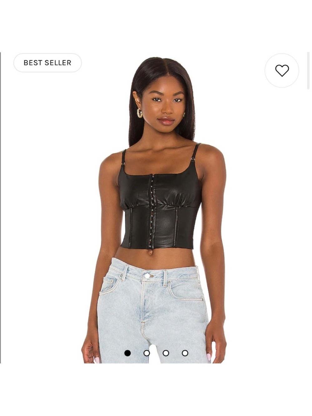 H:ours Leather Corset Crop Top - Women